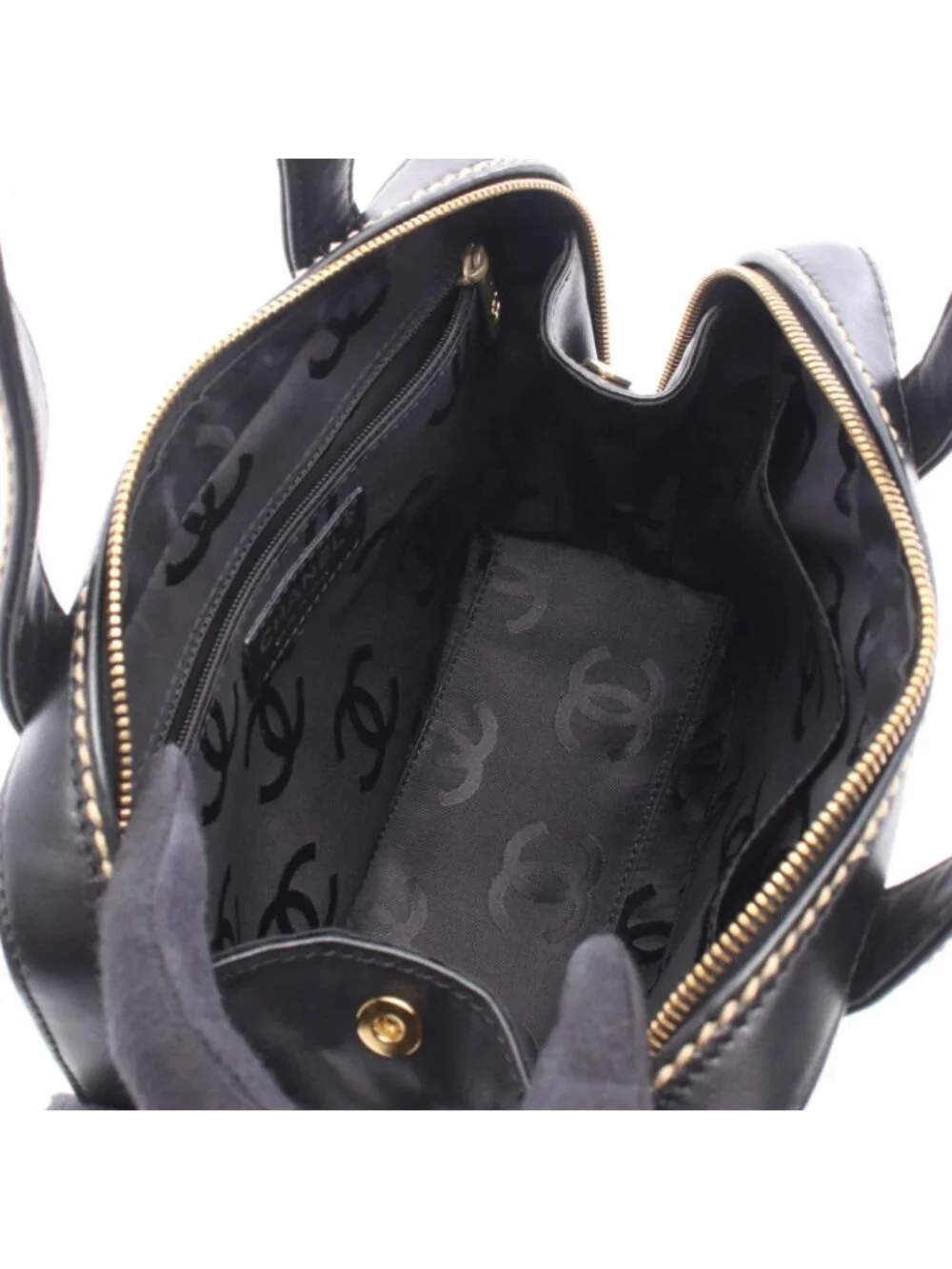 Chanel Wild Stitch Mini Black Leather Handbag